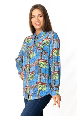Яркая женская рубашка из штапеля (40-46) MA 1192 фото