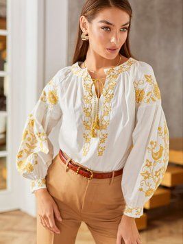 Вишита модна сорочка з красивим принтом 42-46 (в кольорах) ESQ 5444-2 фото