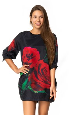 Эффектное платье с красными розами (42-44) MA 1001 фото