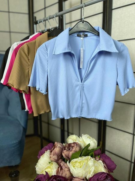 Стильный открытый топ в рубчик 42-48 (в расцветках) MC 4100 фото