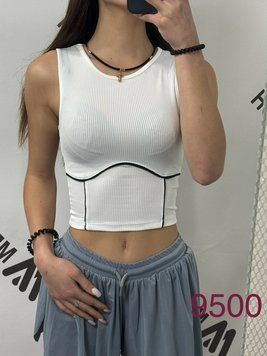 Короткая модная майка облегающего кроя S-L (в расцветках) ER 9500 фото