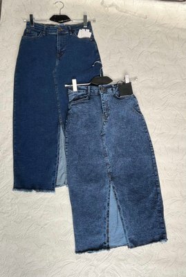 Стильна джинсова спідниця з розрізом 26-31 (в кольорах)  RX 1221 фото