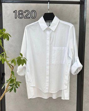 Зручна класична сорочка з ґудзиками з боків S-L VN 1820 фото