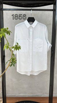 Модна однотонна сорочка з оригінальними кишенями S-L VN 1856 фото