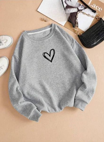 Теплый флисовый свитшот с сердцем на груди M-XXL (в расцветках) CH 1033 фото
