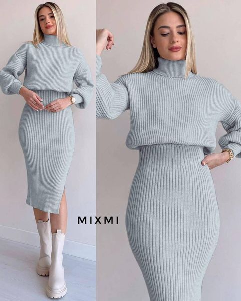 Теплый женский костюм из свитера и юбки 48-50 (в расцветках) MX 9707 фото