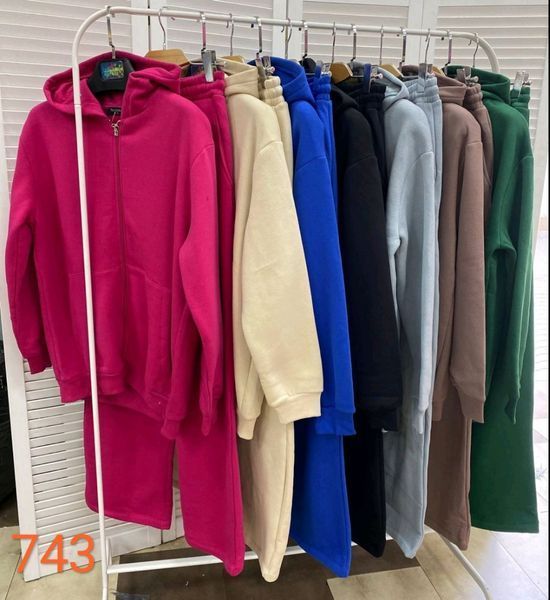 Теплый флисовый костюм из толстовки и брюк S-XL (в расцветках) ER 743 фото