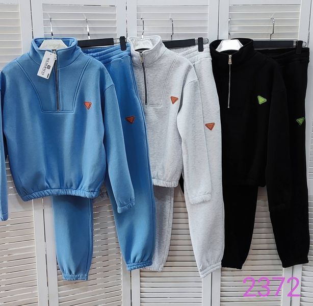 Спортивный флисовый костюм из свитшота и брюк S-L (в расцветках) ER 2372 фото