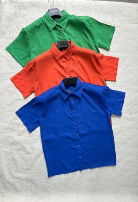 Класична однотонна сорочка з короткими рукавами S-L (в кольорах) RX 1230 фото