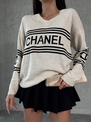 Модний светр зі смужками та написом 42-46 (в кольорах) VN 91300 фото