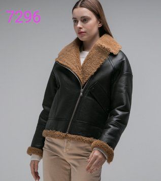 Тепла модна дублянка з еко-шкіри S-XL (в кольорах) ER 7296 фото