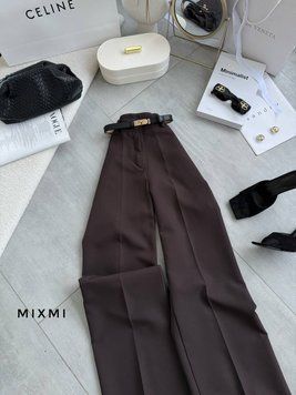 Однотонные прямые брюки из костюмной ткани 42-50 (в расцветках) MX 9101 фото