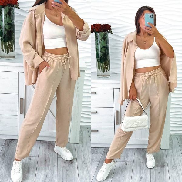 Костюм двойка из жатой ткани 42-48 BB 325 фото