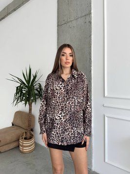 Жіноча сорочка з леопардовим популярним принтом S-L VN 91883 фото