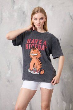 Модная футболка "варенка" с мультяшным рисунком S-L LS T19/11 фото
