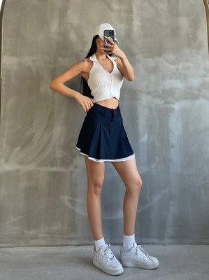 Короткая стильная юбка мини с плиссировкой S-L VN 91860 фото