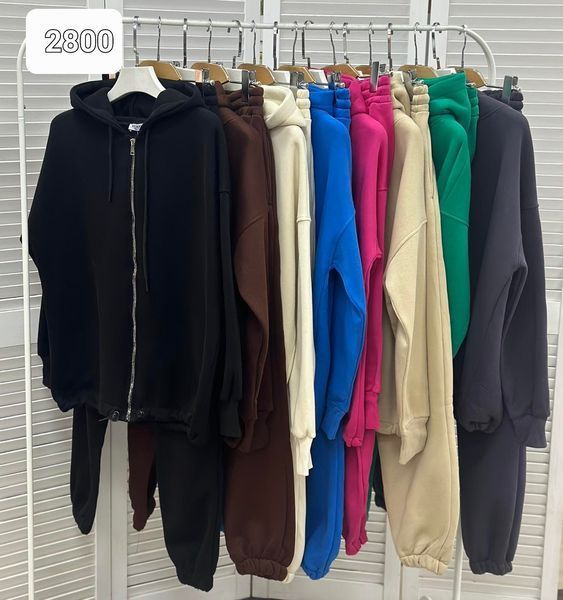 Спортивный флисовый костюм из толстовки и брюк S-L (в расцветках) ER 2800 фото