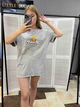 Трендовая футболка "варенка" с мультяшным рисунком S-L (в расцветках) LS T33 / ER 6741 фото