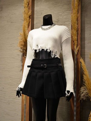 Короткая юбка мини с модной плиссировкой S-L VN 91861 фото
