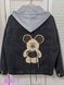 Джинсовая куртка с капюшоном и рисунком на спинке M-XL (в расцветках) LS 5061-1 фото 5