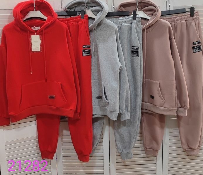 Комфортный спортивный костюм из худи и брюк 42-46 (в расцветках) ER 21282 фото