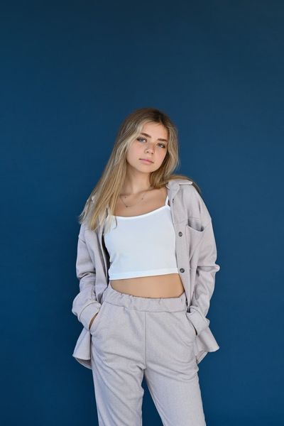Зручний кашеміровий костюм із сорочки та штанів 42-48 (в кольорах) MC 2283 фото
