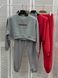Однотонный костюм из короткого джемпера и брюк S-L (в расцветках) LS 1502 фото 1