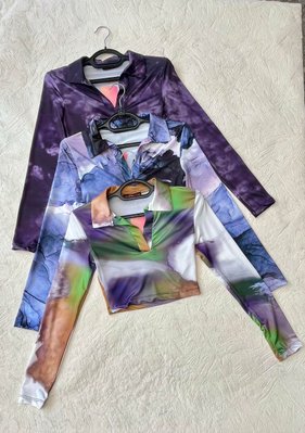 Стильный короткий пуловер с цветным принтом S-L (в расцветках) RX 0910 фото