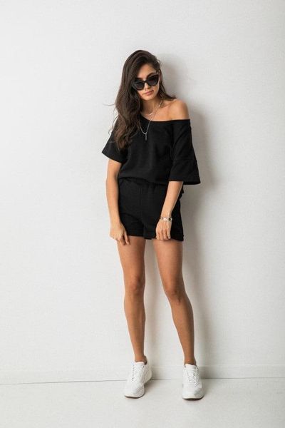 Спортивный оверсайз костюм футболка+шорты 42-48 (в расцветках) MD 310 фото