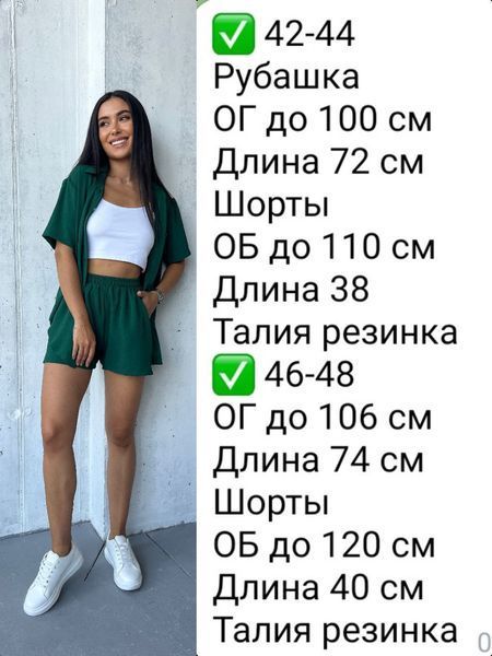 Однотонный костюм-двойка из рубашки и шорт 42-48 (в расцветках) TR 041 фото