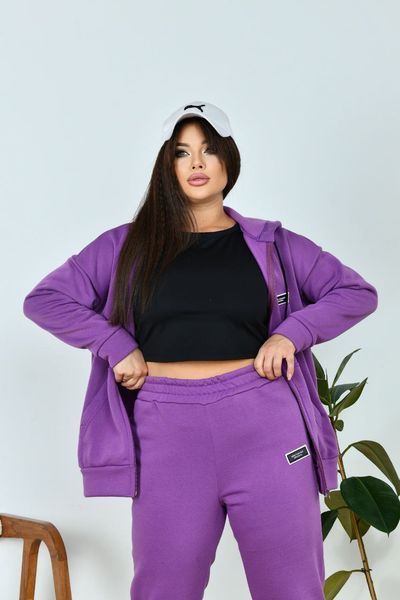 Теплый батальный костюм из толстовки и брюк 50-64 (в расцветках) MC 5073 фото