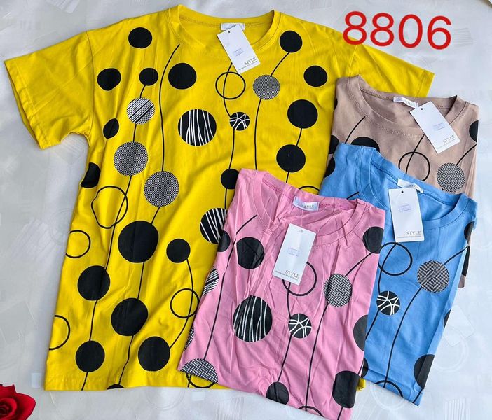 Яркая батальная футболка женская 48-52 (в расцветках) DA V 8806# фото