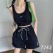 Спортивный легкий костюм-двойка с топом и шортами S-L (в расцветках) ER 7743 фото 8