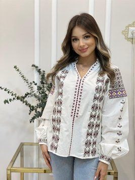Красива вишита сорочка з модним орнаментом S-L ESQ 7541 фото