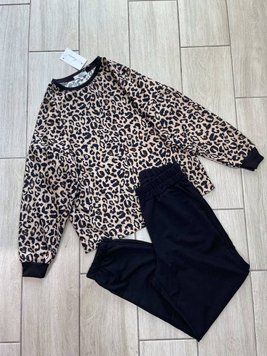 Модний трикотажний костюм з леопардовим принтом 42-48 MC 4174/2 фото