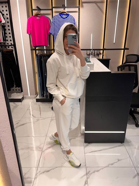 Однотонный спортивный костюм-двойка из двунити S-L (в расцветках) VN 91325 фото