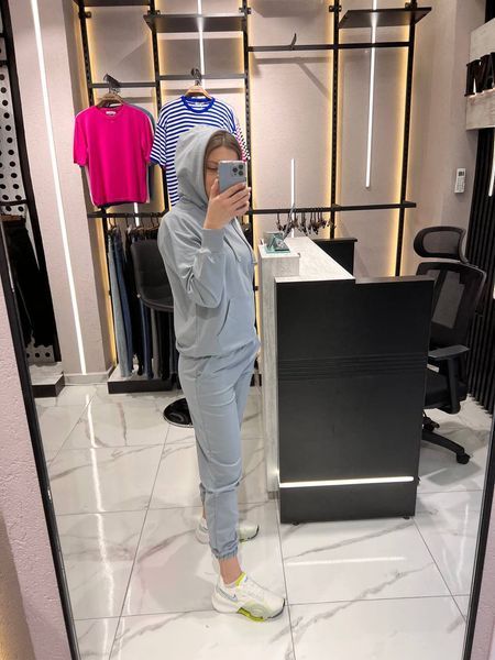Однотонный спортивный костюм-двойка из двунити S-L (в расцветках) VN 91325 фото