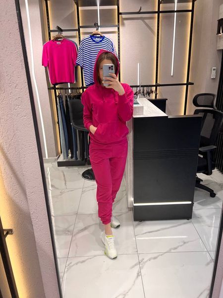 Однотонный спортивный костюм-двойка из двунити S-L (в расцветках) VN 91325 фото