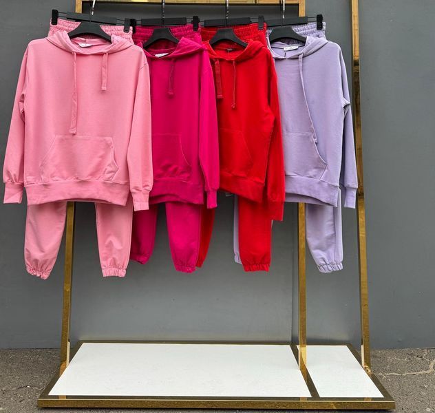 Однотонный спортивный костюм-двойка из двунити S-L (в расцветках) VN 91325 фото