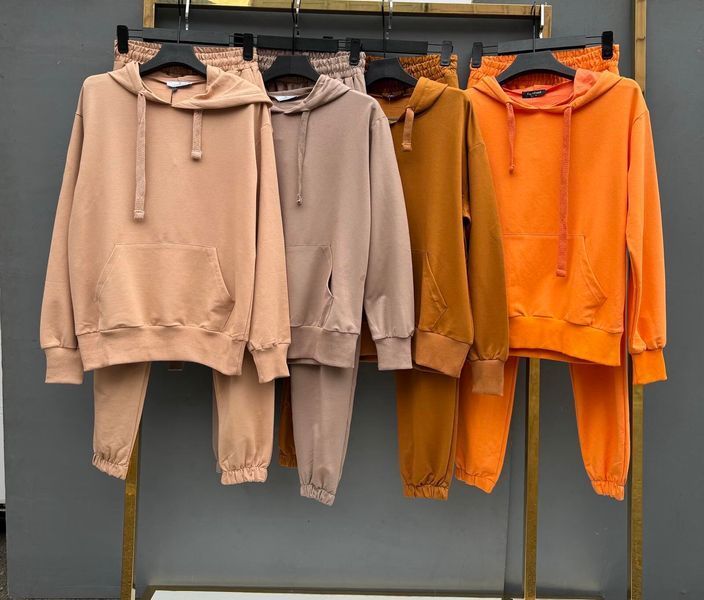 Однотонный спортивный костюм-двойка из двунити S-L (в расцветках) VN 91325 фото