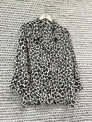 Модная свободная рубашка с леопардовым принтом 42-46 RO 560 фото