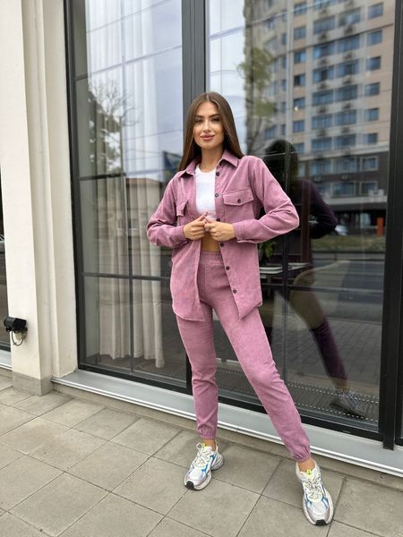 Удобный женский костюм-двойка из микровельвета 42-48 (в расцветках) TR 043 фото