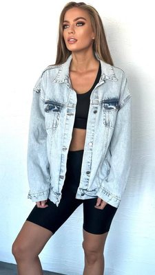 Стильна жіноча куртка-джинсовка на демісезон 42-46 RO 432 фото