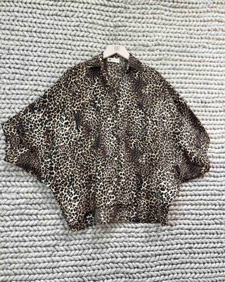 Свободная рубашка с мелким леопардовым принтом 42-46  RO 560/1 фото