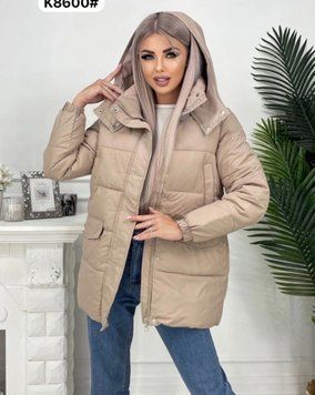 Тепла подовжена куртка з комфортним капюшоном M-XXL (в кольорах) GG Dorimodes K8600 фото