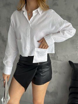 Коротка модна сорочка з накладними кишенями S-XL (в кольорах) LS 1114 фото