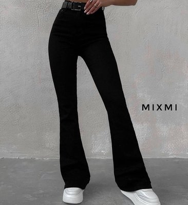 Стильные эластичные джинсы-кюлоты с карманами 42-50  MX 1493 фото