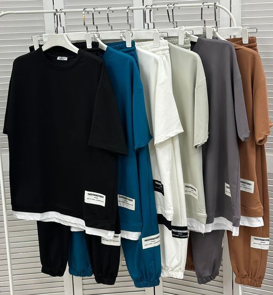 Модный свободный костюм из футболки и брюк S-L (в расцветках) LS 7824 фото