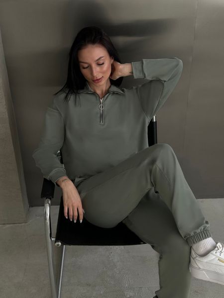 Стильний однотонний костюм з світшоту та штанів 42-48 (в кольорах) SC 6022 фото