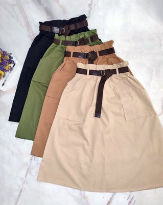 Удобная однотонная юбка с карманами и поясом 42-46 (в расцветках) GG 1853 фото